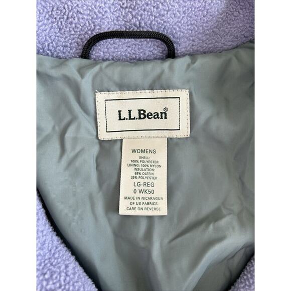 LL BEAN Vintage Women's Button Front Blend Fleece Like Jacket Coat Sz. L Purple - Picture 6 of 9